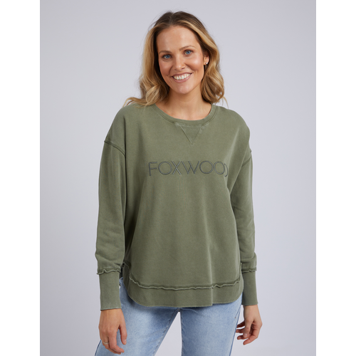 Foxwood - Washed Simplifed Crew - Khaki