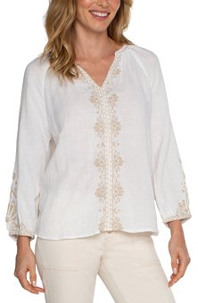 Liverpool - Embroidered Double Gauze Top-tops-Mhor