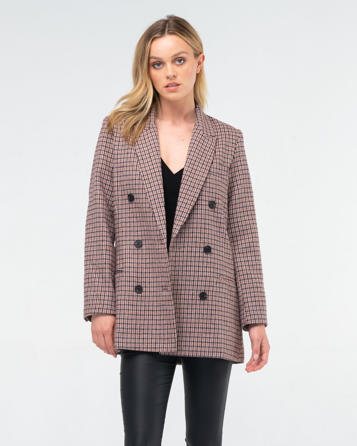 White Closet - Pink Check Blazer - Tops-Coats / Jackets : Mhor - White ...