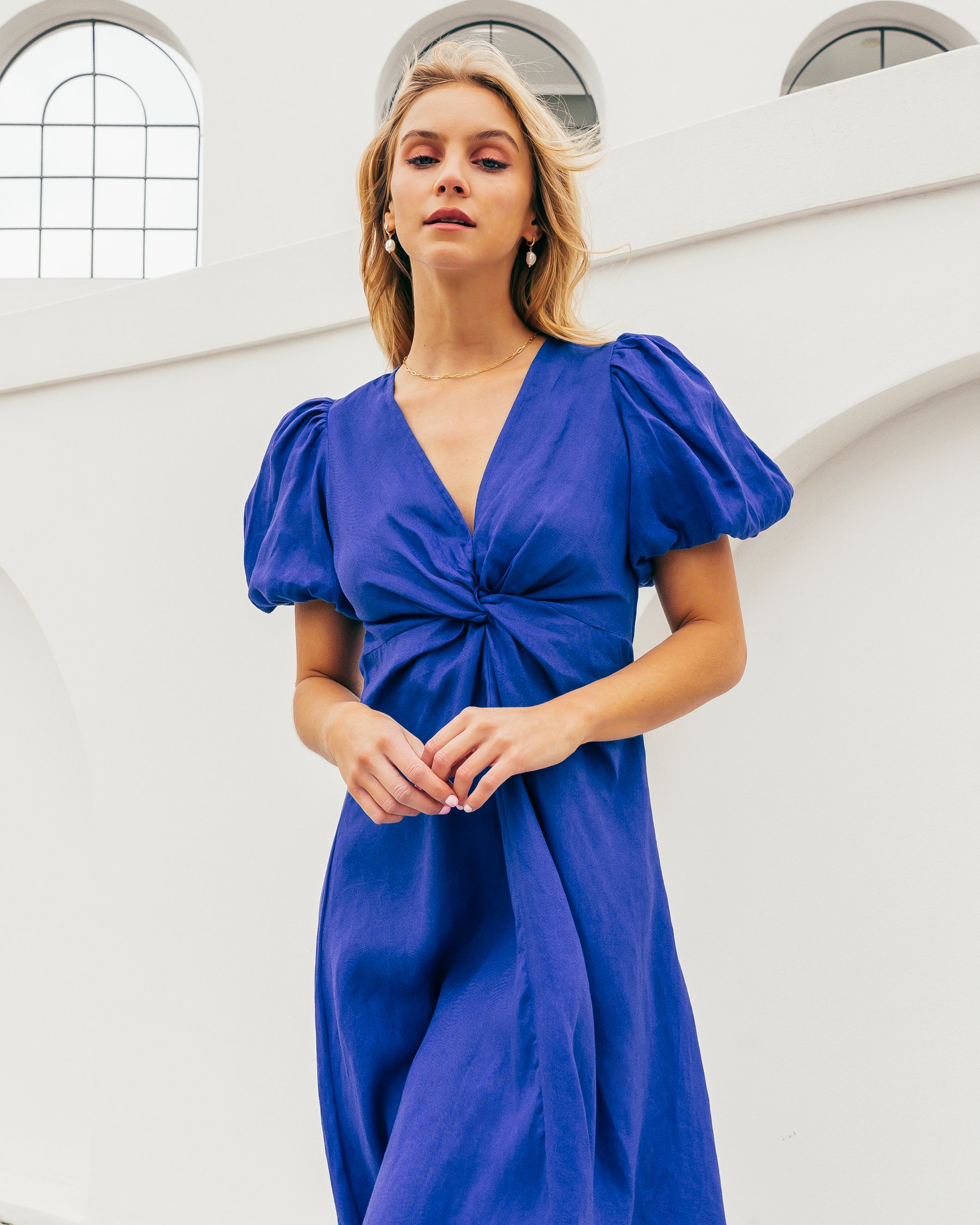 Cobalt blue hotsell linen dress